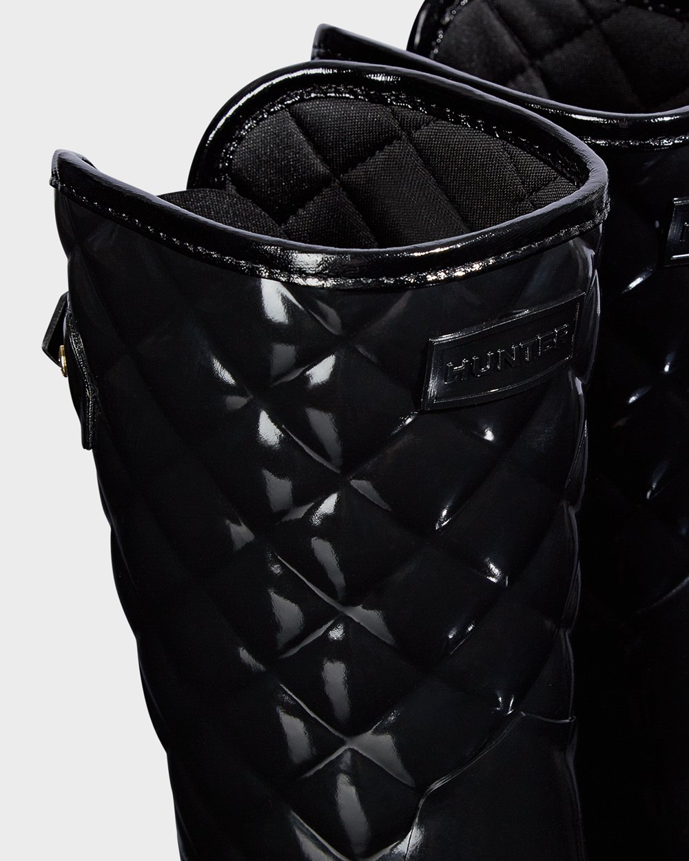 Galochas Curtas Hunter Feminina Pretas - Refined Slim Fit Adjustable Quilted - 51DBAMGHJ